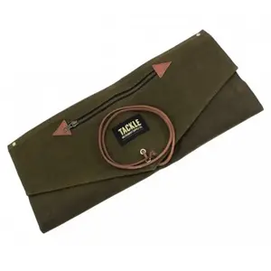 Tackle Waxed Canvas Roll Up Forest Green oprolbare drumstokkentas pas cher