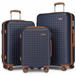 KONO Set de 3 Valises de Voyage 55+65+75cm Bagage en ABS+PC Valise Rigide T... pas cher