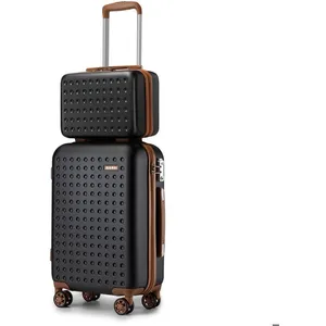 KONO Set de 3 Valise de Voyage (55/66/76cm) Ultra Légère Rigide Valise Cabine à 4 Roulettes et Serrure TSA, Bleu pas cher