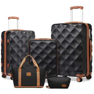Set de 5 Valises de Voyage (53/61/73cm) + Vanity Case Rigide + Pliable... pas cher