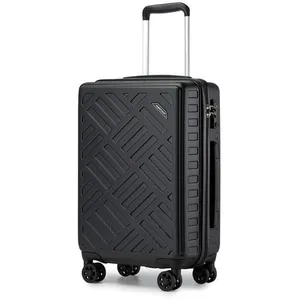 KONO Valise de Voyage Rigide Cabine 64.5x42.5x25.5cm Valise Soute 4 roulettes avec Serrure TSA Valise Résistante et Pratique, Noir pas cher
