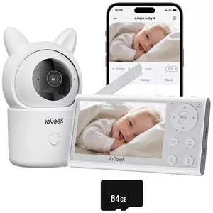 IEGEEK 1080p 5'' Babyphone caméra bébé avec téléphone app 360 ° PTZ suivi aut... pas cher