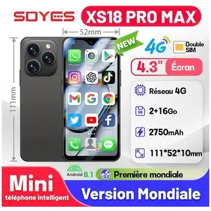 SOYES XS18 Pro Max Mini Smartphone 4G 43 Global GPS Petit avec batteri...Vendu parcdiscount