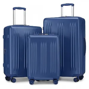 KONO Set de 3 Valises de Voyage - Marine - ABS+PC - 4 Roulettes - Serrure TSA - Extensible pas cher
