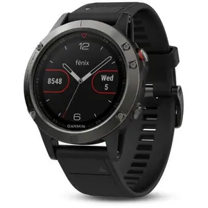 GARMIN Montre GPS Fenix 5 - 10 ATM - Noir et Gris - Mixte pas cher