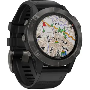 Garmin Fenix Montre GPS 6 Sapphires Multisport Gris Carbone avec Bracelet Noir 47 mm pas cher