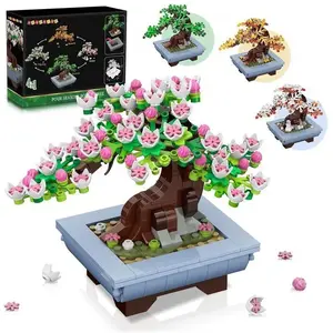 Kit de Construction - Jeux de Construction 584PCS HOGOKIDS Bonsaï  - Décoration d'intérieur - Cadeau Adultes Enfants 6+ans pas cher