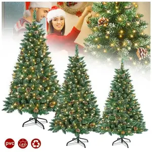 Sapin de Noël - LILIIN - 18m - Arbre Auto avec LED Blanc Chaud - Effet Neige - PVC pas cher