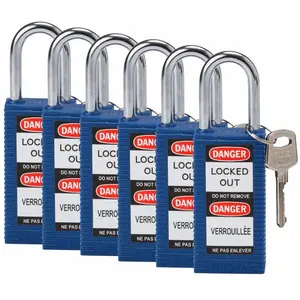 Brady, Cadenas, Serrure de sécurité standard à arceau en acier, bleue,... pas cher