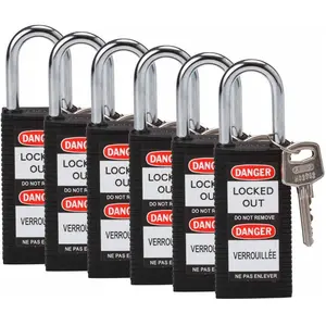 Brady, Cadenas, Serrure de sécurité standard avec anse en acier, noire... pas cher