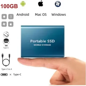 WOSHITE Disque SSD externe - Disque dur externe portable 4To - BleuVendu parcdiscount