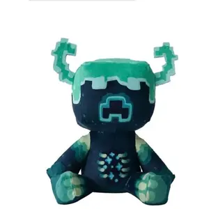 Peluche pour Minecraft Warden FONGWAN Cadeaux pour Fans de Jeux et Enfants Adultes, 25cm - Bleu pas cher