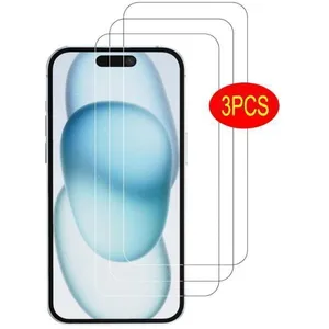 WOSHITE Lot de 3, Verre Trempé pour iPhone 16, iPhone 15, iPhone 15 Pro (6,1") Film Protection écran sans Bulles Ultra Résistant 9H Glass pas cher