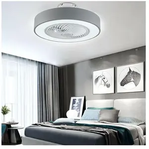 GOJOY Ventilateur de plafond avec lumière, 22' lustre circulaire ventilateur de plafond led plafonnier ventilateur silencieux suspension 3 couleurs modes pas cher
