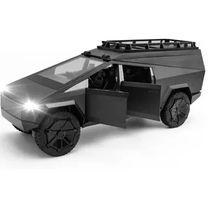 AYYBF Cybertruck Tesla Model : Camions jouets en métal moulé sous pression 1/24 avec lumières et sons, mini véhicules jouets Noir pas cher