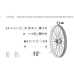 Zipp Rayon D-light J-bend External 3 Unités 284 mm pas cher
