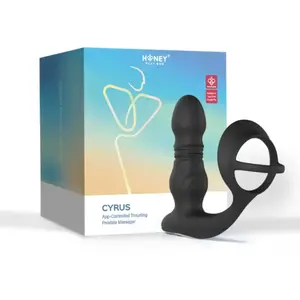 HoneyPlayBox   Cyrus Thrusting Prostate Vibrator   Zwart pas cher