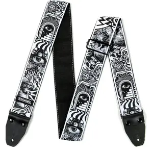 Dunlop ILD04 - Sangle guitare I Love Dust Skulls - Black/White pas cher