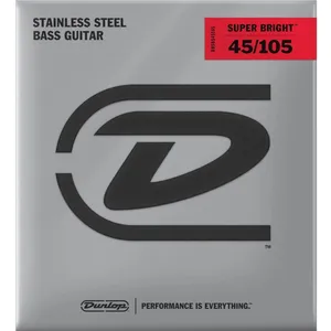 Dunlop Super Bright Stainless Steel Médium 45-105 - Jeu cordes guitare... pas cher