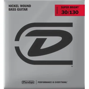 Dunlop Super Bright Nickel Plated Steel Médium 30-130 - Jeu 6 cordes g... pas cher