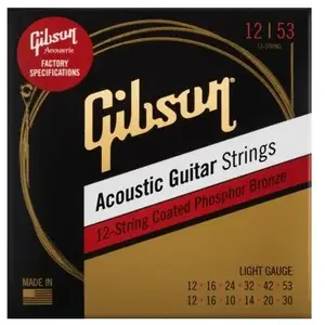 Gibson Factory Spec Strings Phosphor Bronze Acoustic Guitar 12string Light GaugeVendu parrakuten
