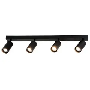 Plafonnier 4 Spots Orientables Noir pour Ampoule GU10 - SILAMP pas cher