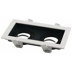 SILAMP Support Spot GU10 Encastrable Orientable Double Projecteur Blanc pas cher