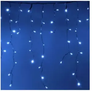 Guirlande LED Rideaux - SILAMP - 140LED 220V 3m - Bleu - IP44 - 8 modesVendu parmanomano