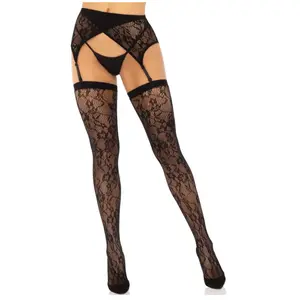 Leg Avenue Lace thigh highs & garterbelt pas cher