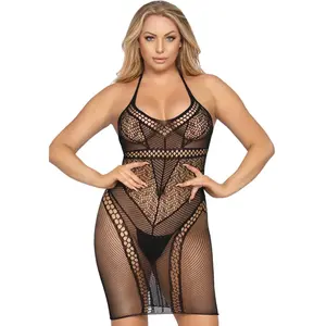 Leg Avenue Multi net halter mini dressVendu parbol