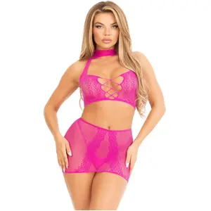 Comparateur de prix : Leg Avenue Halter crop top and mini skirt