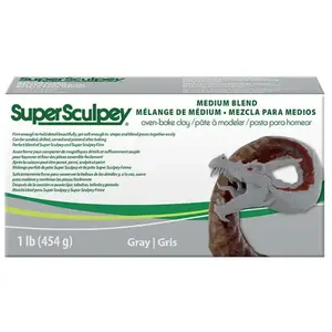 Pâte Super Sculpey Medium blend - Gris - 454 g pas cher
