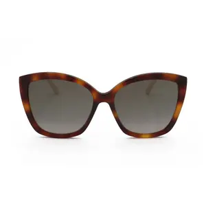 Lunettes de soleil - Jimmy Choo - NAT/S - Papillon - Dark Havana/Brown Shaded - Protection 3 pas cher