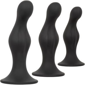 California Exotics - Buttplug - Set Van 3 Stuks - Flexibele Siliconen - Zwart