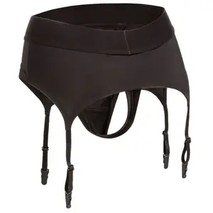 CalExotics - Boundless Thong with Garter - Strap On Harness Zwart S/M