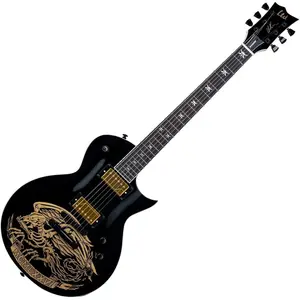 ESP LTD WA-Warbird Black with Gold Graphic Will Adler signature elektrische gitaar met form fit case pas cher