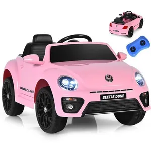 GOPLUS Voiture Électrique Enfant 3-8 Ans 12V Coccinelle avec Télécomma... pas cher