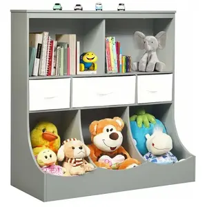 COSTWAY Meuble de Rangement Jouet Enfant Bibliothèque Étagère Porte-re... pas cher