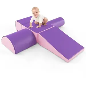 COSTWAY 5PCS Blocs de Construction en Mousse Housse en PU Modules de M...Vendu parcdiscount