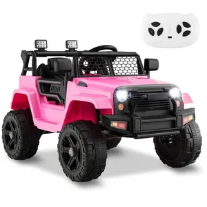 Voiture Électrique Enfants   JEEP - 12V   Télécommande - Vitesse Élevée/Basse  Démarrage à une Touche   Musique et Phare - Rose pas cher