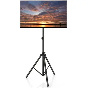 COSTWAY Support TV sur Pied Pliable Hauteur Réglable pour Ecran Plat L... pas cher