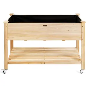COSTWAY Jardinière sur Pieds en Bois de Sapin 120x59x84 cm Potager sur... pas cher