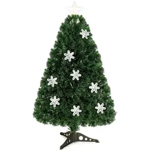 RELAX4LIFE Sapin de Noël Artificiel avec Flocon de Neige Hauteur 150 CM avec LED et Etoile au Sommet d’Arbre, Vert, 170 Branches pas cher