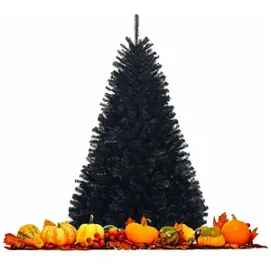 Sapin de Noël Artificiel - RELAX4LIFE - 180CM - Arbre de Noël Automatique en PVC Ignifuge - 1036 Branches - Pied en Métal - Noir pas cher