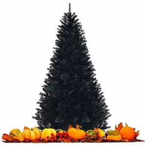 Sapin de Noël Artificiel - RELAX4LIFE - 225CM - Arbre de Noël Automatique en PVC Ignifuge - 1258 Branches - Pied en Métal - Noir pas cher