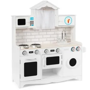 COSTWAY Cuisine pour Enfants en Bois 3 Ans+, Effet Lumière & Sonore, M...