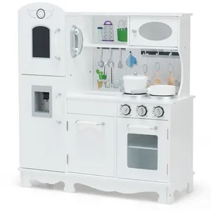 Costway Cuisine Enfant En Bois 3 Ans+, 6 Accessoires, Téléphone Inclus...