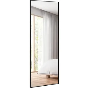 COSTWAY COSWAY Miroir Psyché, Miroir HD en Verre Antidéflagrant 150 x 4 x 56 CM, Cadre Or en Aluminium pas cher
