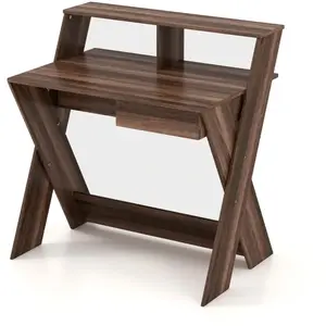 COSTWAY Bureau Informatique avec Rangement et Support d'Écran, Repose-... pas cher