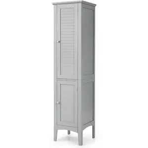 COSTWAY Meuble Colonne de Salle de Bain avec 2 Portes et Rangement à 5... pas cher